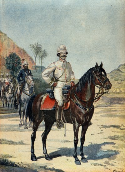 General Joseph Gallieni em Madagáscar em 1899 (Gravura) de Fortune Louis Meaulle