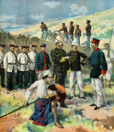 O exército Hova em Madagáscar, 1895 (Ilustração) de Fortune Louis Meaulle