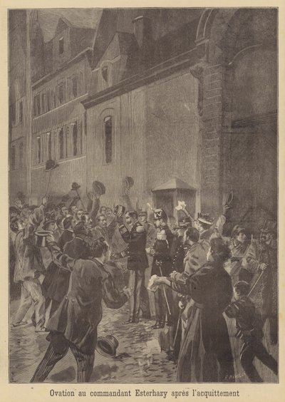 Ovação para Major Esterhazy após sua absolvição de Fortune Louis Meaulle
