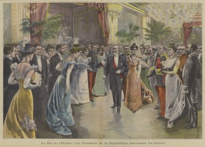 Presidente Loubet da França em um baile no Palácio do Eliseu, Paris de Fortune Louis Meaulle
