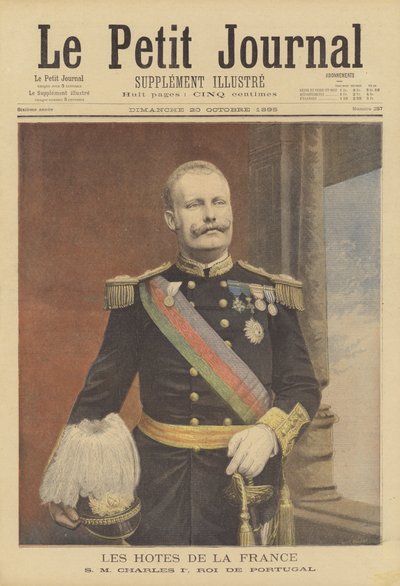 Visitas reais a França: Carlos I, Rei de Portugal (cor litho) de Fortune Louis Meaulle