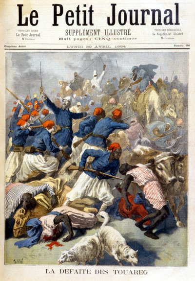 A derrota dos Tuaregues - no "Le Petite Journal" de 30/04/1894 de Fortune Louis Meaulle