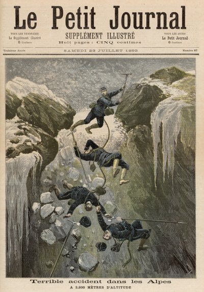 Um terrível acidente nos Alpes, de &39;Le Petit Journal&39;, 23 de julho de 1892 de Fortune Louis Meaulle and Henri Meyer