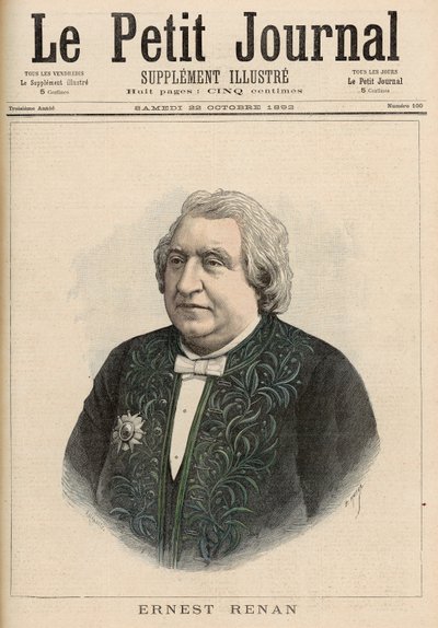 Ernest Renan, do &39;Le Petit Journal&39;, 22 de outubro de 1892 de Fortune Louis Meaulle and Henri Meyer