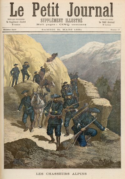 Infantaria de montanha, do &39;Le Petit Journal&39;, 21 de março de 1891 de Fortune Louis Meaulle and Henri Meyer
