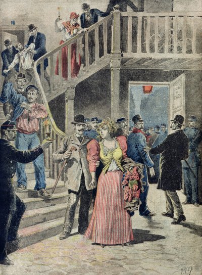 A prisão de prostitutas em hotéis parisienses, do &39;Le Petit Journal&39;, 4 de agosto de 1895 de Fortune Louis Meaulle and Henri Meyer