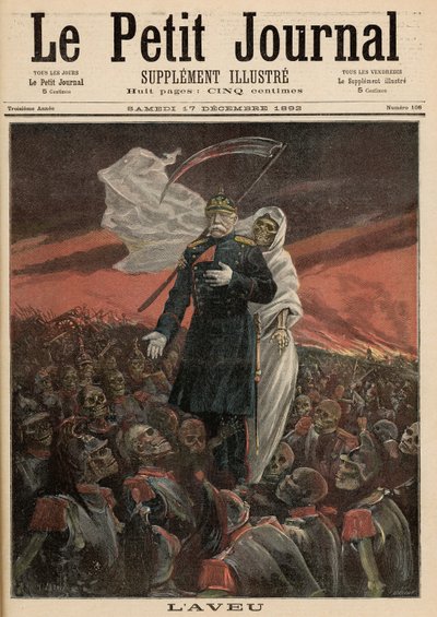 A Confissão: Otto Von Bismarck (1815-98) com a Morte, de &39;Le Petit Journal&39;, 17 de dezembro de 1892 de Fortune Louis Meaulle and Henri Meyer