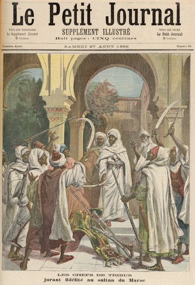 Os chefes tribais jurando fidelidade ao sultão de Marrocos, de &39;Le Petit Journal&39;, 27 de agosto de 1892 de Fortune Louis Meaulle and Henri Meyer