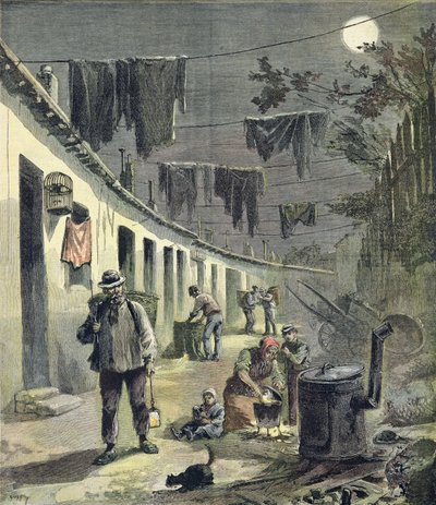 Os trapeiros de Paris, ilustração do suplemento ilustrado do Le Petit Journal, 27 de agosto de 1892 de Fortune Louis Meaulle and Henri Meyer