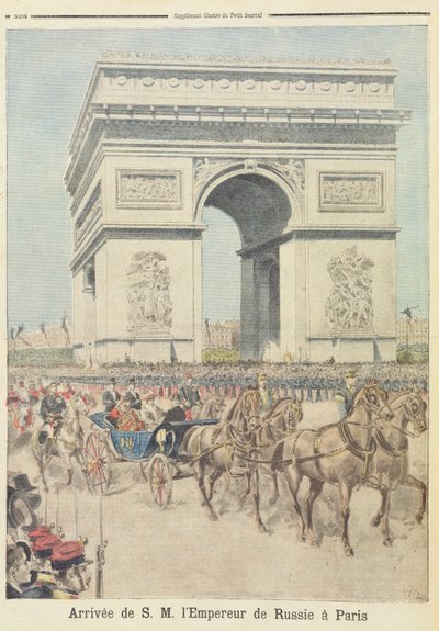 Czar Nicolau II (1894-1917) em Paris, de &39;The Little Journal&39;, 11 de outubro de 1896 de Fortune Louis Meaulle and Henri Meyer