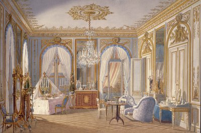 Vestiário da Imperatriz Eugenie em Saint-Cloud, 1860 (wc no papel) de Fortune de Fournier