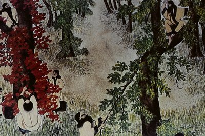 Os grandes líderes dos Ainu do século XVIII: Itokoi e Shinichi de Akkeshi, Chosama de Uraashibetsu e Shonko de Noshappu, nomeadamente, ilustração de Fosco Maraini