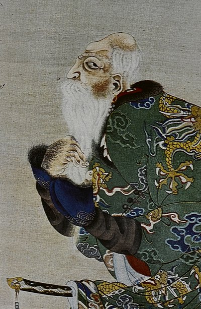 Os grandes líderes dos Ainu do século XVIII: Itokoi e Shinichi de Akkeshi, Chosama de Uraashibetsu e Shonko de Noshappu, nomeadamente, ilustração de Fosco Maraini