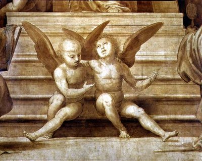 O Grande Altar de Concílio, detalhe que retrata dois querubins de Fra Bartolomeo