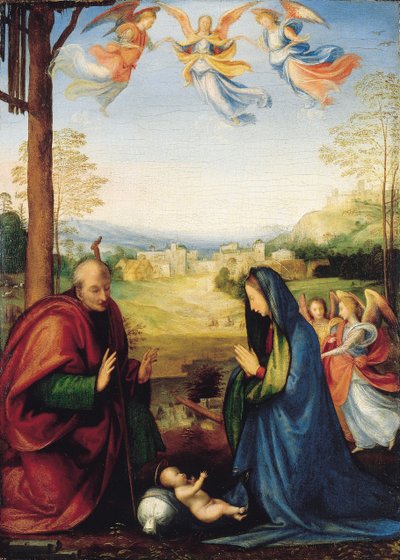 A Natividade (óleo no painel) de Fra Bartolomeo