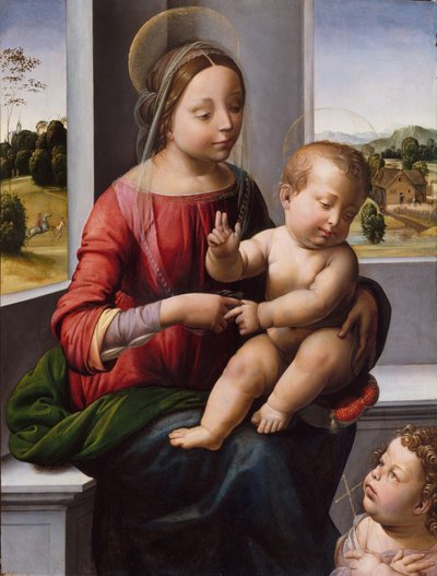 Madona com o Menino com o Jovem São João Batista, c.1497 (óleo e ouro sobre madeira) de Fra Bartolomeo