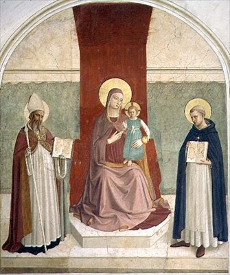 A Virgem e o Menino Entronizados com a SS. Zenobius e Tomás (fresco) de Fra (c.1387 1455) Angelico