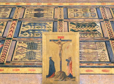 Crucificação, detalhe da peça Altar San Marco, c.1440 (tempera sobre madeira) de Fra  Angelico