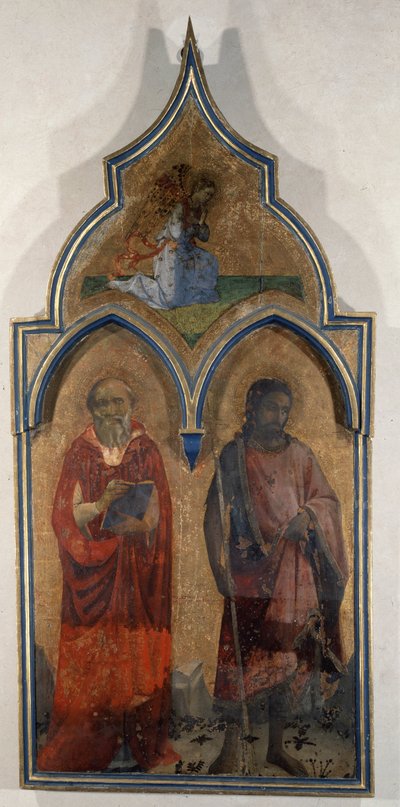 Porta do tabernáculo da Santíssima Trindade (Santa Trindade) (Pintura sobre madeira) de Fra  Angelico