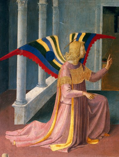 Inset retratando a Anunciação, painel do Armadio degli Argenti (Peito de Prata) com a vida de Jesus de Fra (c.1387 1455) Angelico