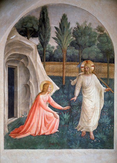 Noli me tangere Santa Maria Madalena e o Cristo ressuscitado (jardineiro) (fresco, c.1438-1446) de Fra  Angelico