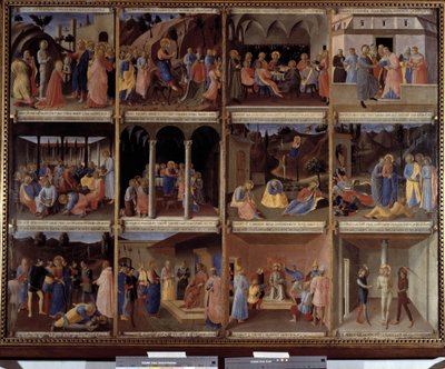 Cenas da vida de Cristo do Gabinete dos Vasos Sagrados ou do Gabinete do Ex-Voto de Prata da Igreja Santissima Annunziata 1450-1453 (tempera sobre madeira) de Fra  Angelico