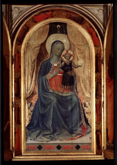 Tabernáculo dos Linaioli: Virgem com criança (Pintura em madeira de Fra  Angelico