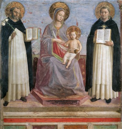 A Virgem e o Menino com SS Domingos e Tomás de Aquino de Fra  Angelico