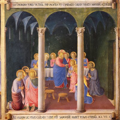 A comunhão. A vida de Cristo, Armadio degli Argenti. (Tempera sobre madeira de Fra  Angelico