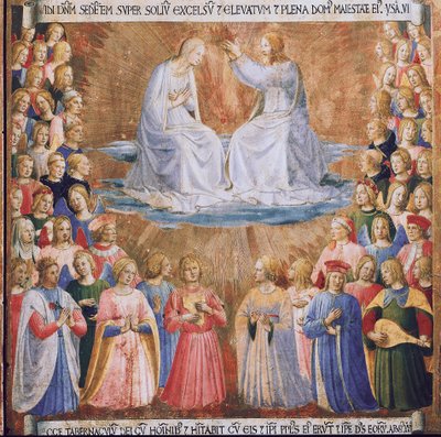 A coroação da Virgem. A vida de Cristo, Armadio degli Argenti. (Tempera sobre madeira. de Fra  Angelico