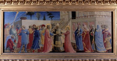 O casamento da Virgem. Predelle (Pintura sobre madeira) 1435 de Fra  Angelico