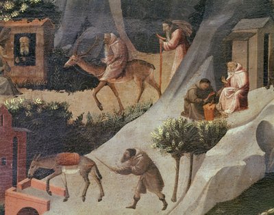 O trabalho dos monges, detalhe de La tebaide de Fra (c.1387 1455) Angelico
