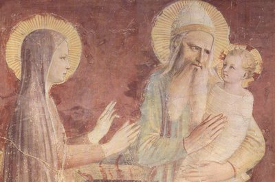 A Apresentação no Templo, detalhe de Fra Angelico