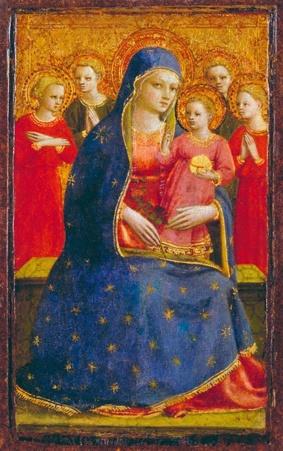 Madonna e Criança com Anjos, c.1425 (têmpera e ouro no painel) de Fra Angelico
