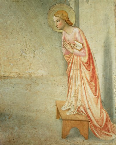 A Anunciação, detalhe da Virgem, 1442 afresco ver 72388 de Fra Angelico