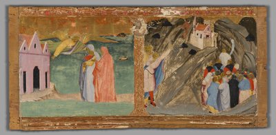 A Aparição de São Miguel no Monte Saint-Michel e o Milagre do Touro em Monte Gargano de Fra Angelico