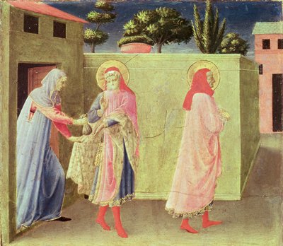 A cura de Palladia por SS. Cosmas e Damião, predella do Retábulo de Annalena, 1434 (têmpera no painel) de Fra Angelico