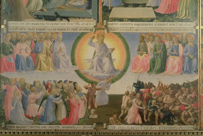 O último julgamento, detalhe do painel quatro do tesouro de prata de Santissima Annunziata, c.1450-53 (tempera no painel) de Fra Angelico