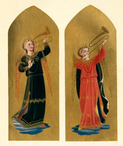 Dois anjos com trombetas, século XV, c1909 de Fra Angelico