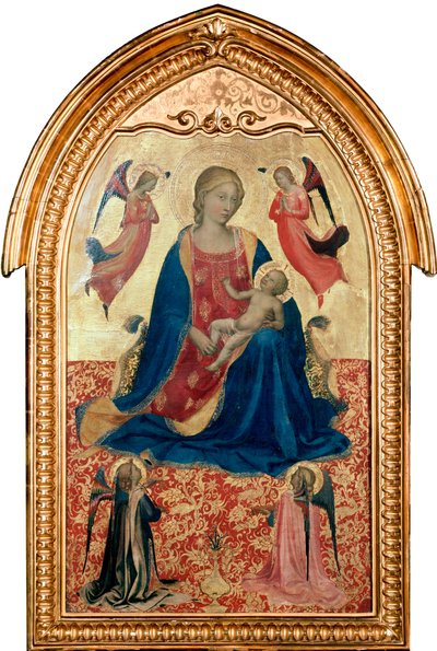 Virgem e criança com anjos, c1425 de Fra Angelico