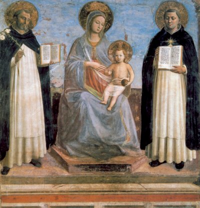 Virgem e Menino com Santo Antônio de Pádua e Santo Tomás de Aquino, início do século XV de Fra Angelico