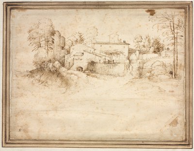 Casa de fazenda na encosta de uma colina de Fra Bartolommeo