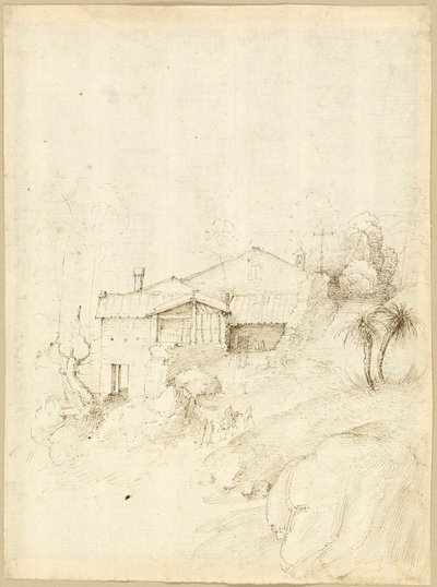 Mosteiro na encosta de uma colina rochosa de Fra Bartolommeo