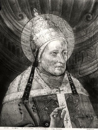 Alexandre I (d.115) da Capela Sistina (fresco) (foto a p/b) de Fra Diamante