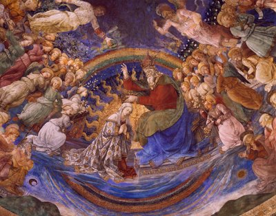 Coroação da Virgem, detalhe do ciclo A Vida da Virgem de Fra Filippo Lippi