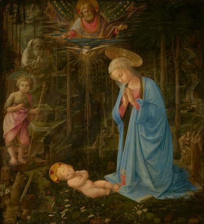 A adoração na floresta de Fra Filippo Lippi