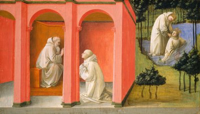 São Bento ordena São Mauro para o resgate de São Plácido de Fra Filippo Lippi