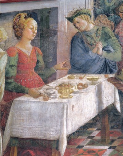 A festa de Herodes; detalhe representando Herodius, do ciclo de afrescos The Lives of SS. Estevão e João Batista da Capella dell "Assunta de Fra Filippo Lippi