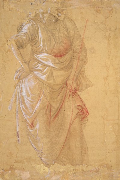 O Mordomo da Festa de Herodes (afresco na Catedral de Prato) (desenho) de Fra Filippo Lippi