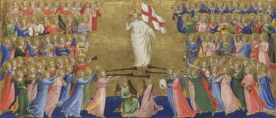 Cristo Glorificado no Painel da Corte do Céu do Retábulo de Fiesole San Domenico, c. 1423-1424 de Fra Giovanni Angelico da Fiesole